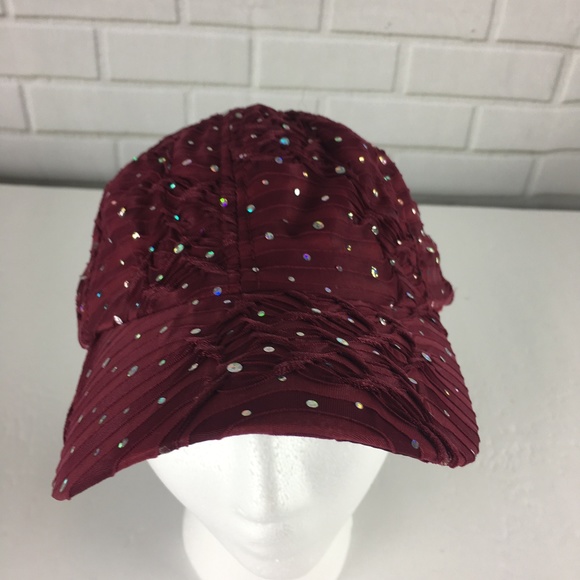 The Alabama Girl Accessories Maroon Shimmering Sequins Baseball Hat